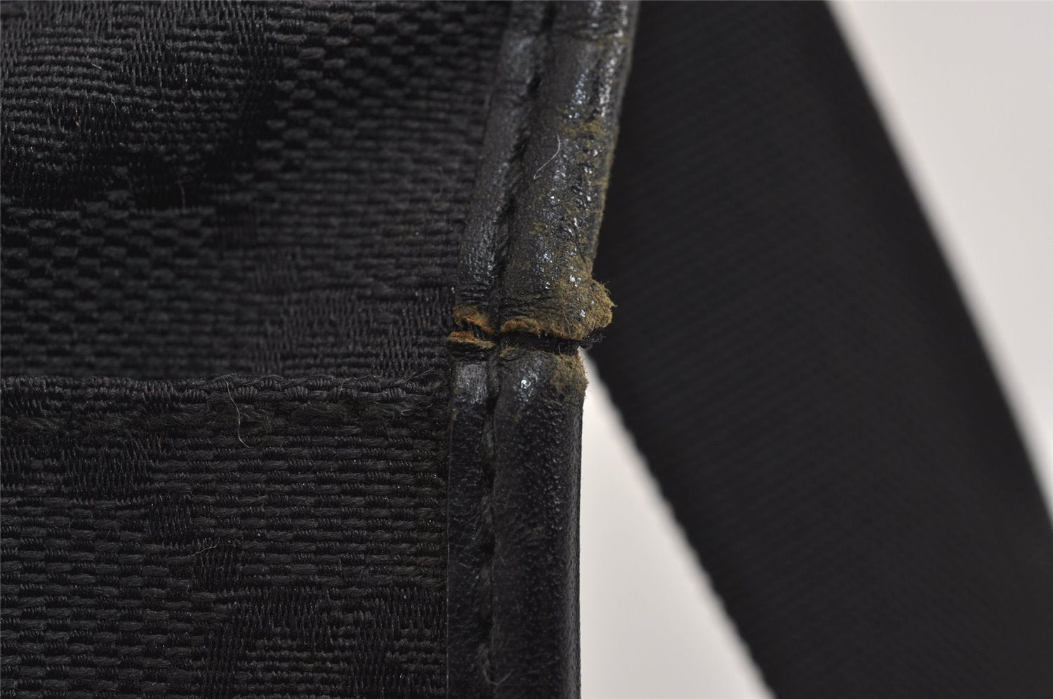 Authentic GUCCI Shoulder Cross Body Bag GG Canvas Leather 0190348 Black 6593J