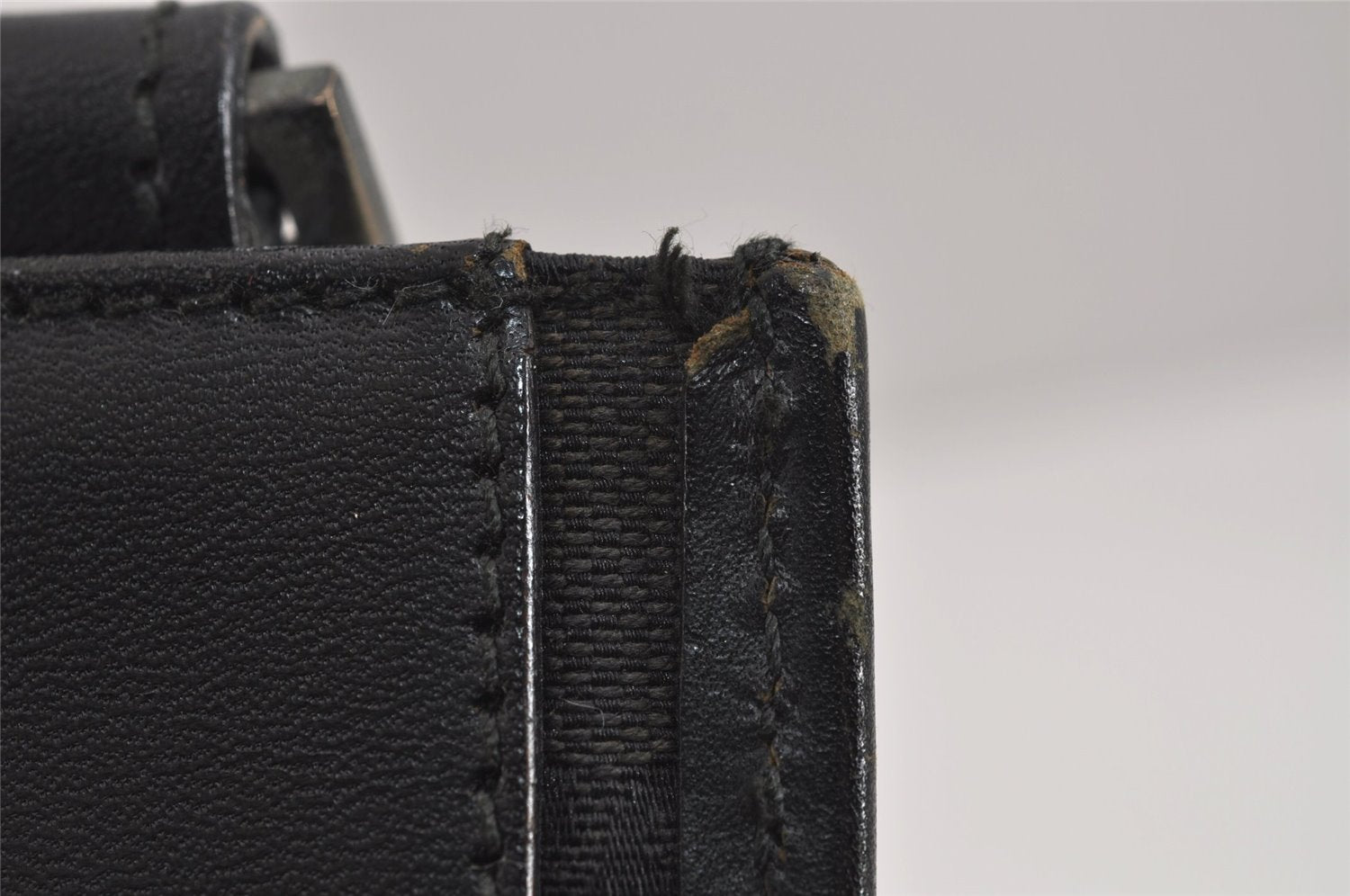 Authentic GUCCI Shoulder Cross Body Bag GG Canvas Leather 0190348 Black 6593J