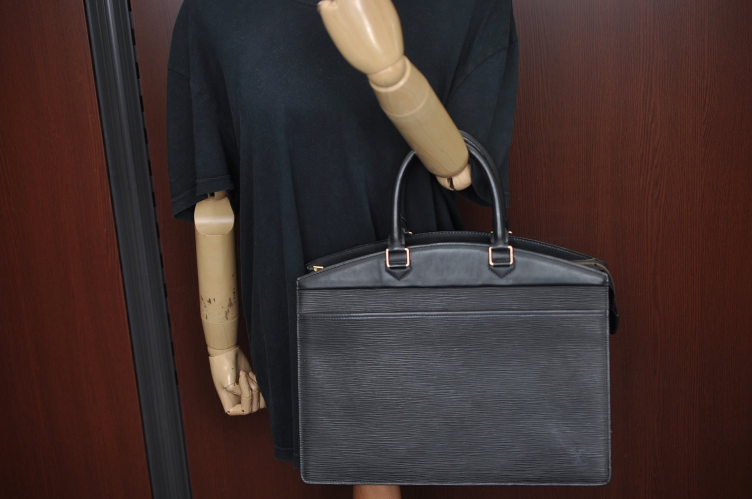 Authentic Louis Vuitton Epi Riviera Hand Bag Black M48182 LV 6594I