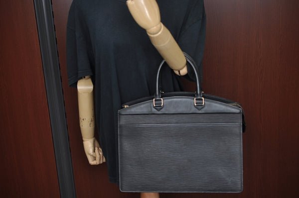 Authentic Louis Vuitton Epi Riviera Hand Bag Black M48182 LV 6594I