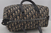 Authentic Christian Dior Trotter Hand Boston Bag Canvas Leather Blue 6594J