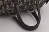 Authentic Christian Dior Trotter Hand Boston Bag Canvas Leather Blue 6594J