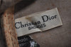 Authentic Christian Dior Trotter Hand Boston Bag Canvas Leather Blue 6594J