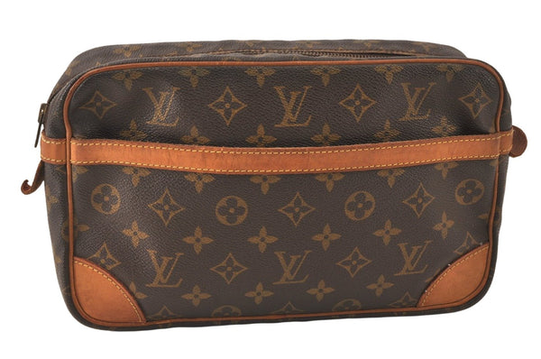 Authentic Louis Vuitton Monogram Compiegne 28 Clutch Hand Bag M51845 LV 6594K