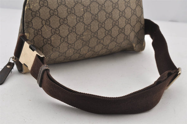 Authentic GUCCI Vintage Waist Body Bag Purse GG PVC Leather 233269 Brown 6595J