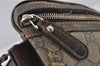 Authentic GUCCI Vintage Waist Body Bag Purse GG PVC Leather 233269 Brown 6595J