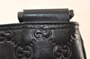 Authentic GUCCI Guccissima GG Nylon Leather Shoulder Bag 161822 Black 6595K