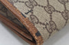 Authentic GUCCI Web Sherry Line Clutch Hand Bag Purse GG PVC Leather Brown 6596J