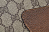 Authentic GUCCI Web Sherry Line Clutch Hand Bag Purse GG PVC Leather Brown 6596J