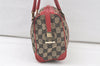 Authentic GUCCI Hand Boston Bag Purse GG Canvas Leather 0000851 Black 6596K