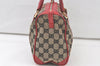 Authentic GUCCI Hand Boston Bag Purse GG Canvas Leather 0000851 Black 6596K