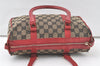 Authentic GUCCI Hand Boston Bag Purse GG Canvas Leather 0000851 Black 6596K