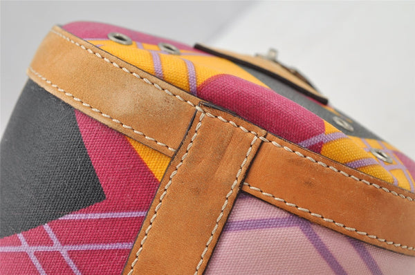 Authentic Christian Dior Shoulder Hand Bag Purse PVC Leather Multicolor CD 6600I