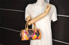 Authentic Christian Dior Shoulder Hand Bag Purse PVC Leather Multicolor CD 6600I