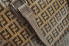 Authentic FENDI Vintage Zucchino Hand Boston Bag PVC Leather Brown 6600J