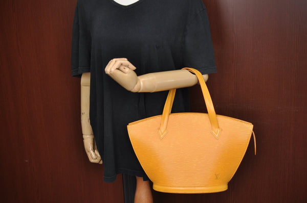Authentic Louis Vuitton Epi Saint Jacques Hand Bag Yellow M52279 LV 6601H