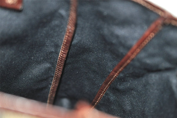 Authentic FENDI Vintage Zucca Shoulder Tote Bag Nylon Leather Brown 6601J