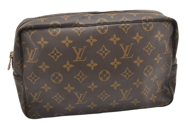 Auth Louis Vuitton Monogram Trousse Toilette 28 Clutch Hand Bag M47522 LV 6603K