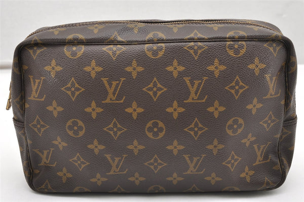 Auth Louis Vuitton Monogram Trousse Toilette 28 Clutch Hand Bag M47522 LV 6603K