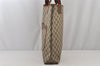 Authentic GUCCI Web Sherry Line Shoulder Tote Bag GG PVC Leather Brown 6604J