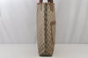 Authentic GUCCI Web Sherry Line Shoulder Tote Bag GG PVC Leather Brown 6604J