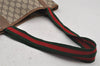 Authentic GUCCI Web Sherry Line Shoulder Tote Bag GG PVC Leather Brown 6604J