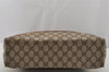 Authentic GUCCI Web Sherry Line Shoulder Tote Bag GG PVC Leather Brown 6604J
