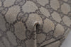 Authentic GUCCI Web Sherry Line Shoulder Tote Bag GG PVC Leather Brown 6604J