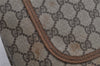 Authentic GUCCI Web Sherry Line Shoulder Tote Bag GG PVC Leather Brown 6604J