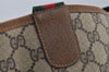Authentic GUCCI Web Sherry Line Shoulder Tote Bag GG PVC Leather Brown 6604J