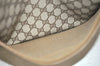 Authentic GUCCI Web Sherry Line Shoulder Tote Bag GG PVC Leather Brown 6604J