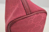 Authentic GUCCI Vintage Hand Bag Pouch Purse GG Canvas Leather 07198 Pink 6605I