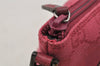 Authentic GUCCI Vintage Hand Bag Pouch Purse GG Canvas Leather 07198 Pink 6605I