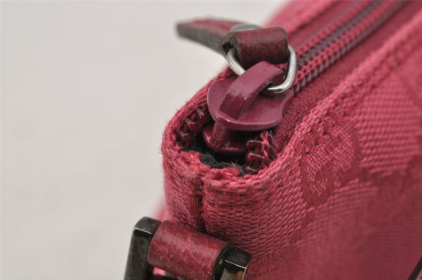 Authentic GUCCI Vintage Hand Bag Pouch Purse GG Canvas Leather 07198 Pink 6605I