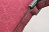 Authentic GUCCI Vintage Hand Bag Pouch Purse GG Canvas Leather 07198 Pink 6605I