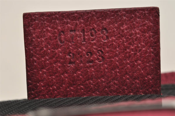 Authentic GUCCI Vintage Hand Bag Pouch Purse GG Canvas Leather 07198 Pink 6605I