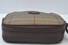 Authentic Burberrys Check Shoulder Cross Bag Canvas Leather Khaki Green 6605J