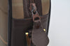 Authentic Burberrys Check Shoulder Cross Bag Canvas Leather Khaki Green 6605J