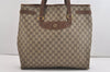 Authentic GUCCI Vintage Shoulder Tote Bag GG PVC Leather Brown Junk 6606J
