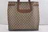 Authentic GUCCI Vintage Shoulder Tote Bag GG PVC Leather Brown Junk 6606J