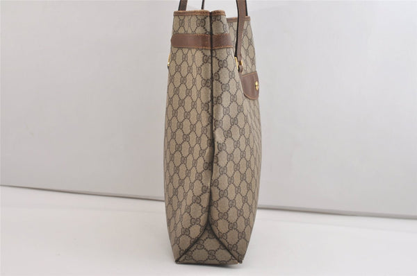 Authentic GUCCI Vintage Shoulder Tote Bag GG PVC Leather Brown Junk 6606J