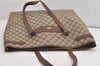 Authentic GUCCI Vintage Shoulder Tote Bag GG PVC Leather Brown Junk 6606J