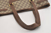 Authentic GUCCI Vintage Shoulder Tote Bag GG PVC Leather Brown Junk 6606J