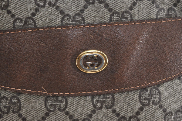 Authentic GUCCI Vintage Shoulder Tote Bag GG PVC Leather Brown Junk 6606J