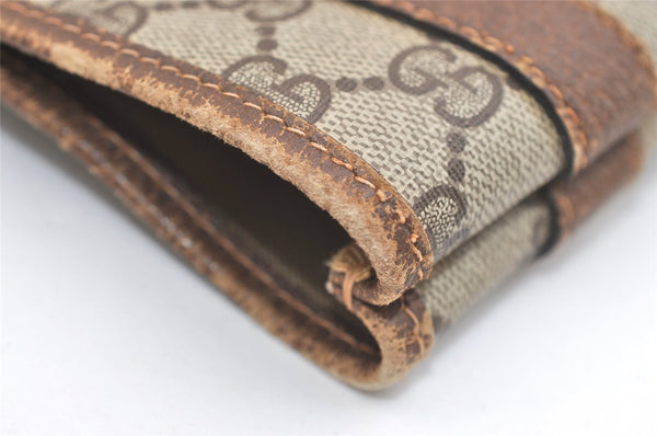 Authentic GUCCI Vintage Shoulder Tote Bag GG PVC Leather Brown Junk 6606J