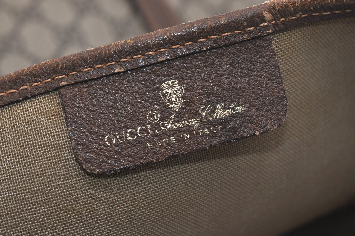 Authentic GUCCI Vintage Shoulder Tote Bag GG PVC Leather Brown Junk 6606J