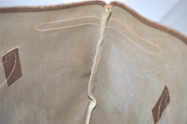 Authentic GUCCI Vintage Shoulder Tote Bag GG PVC Leather Brown Junk 6606J