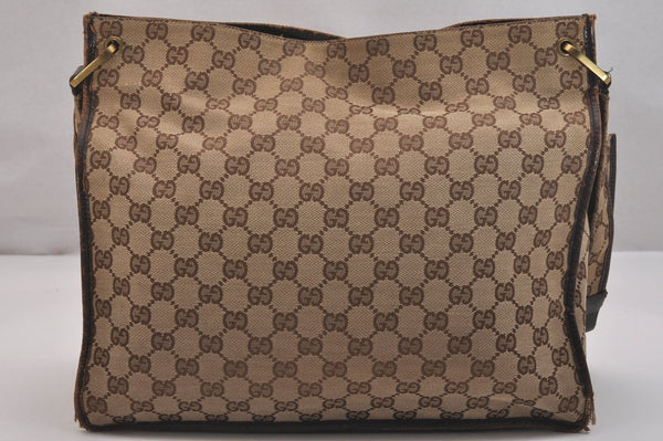 Authentic GUCCI Shoulder Cross Body Bag GG Canvas Leather 90656 Brown 6607J