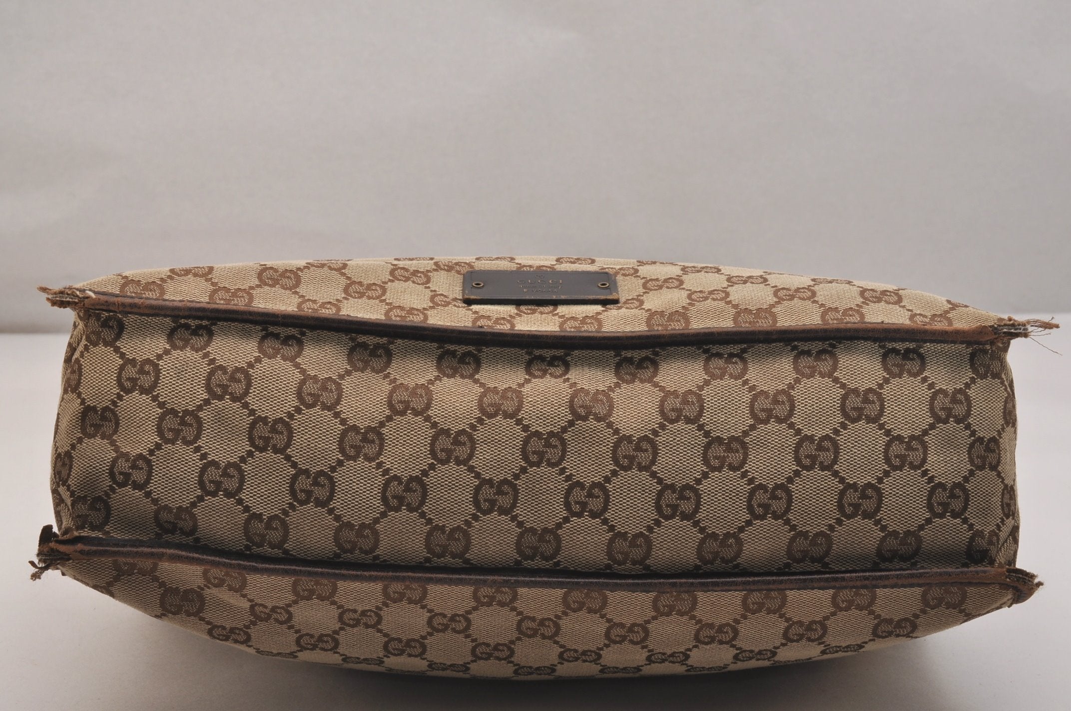 Authentic GUCCI Shoulder Cross Body Bag GG Canvas Leather 90656 Brown 6607J