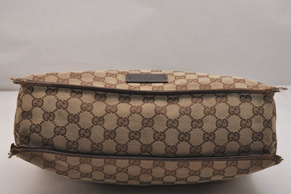Authentic GUCCI Shoulder Cross Body Bag GG Canvas Leather 90656 Brown 6607J